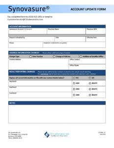 CD Laboratories Account Update Form