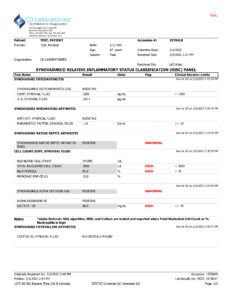 RISC Panel Sample Report (with reflex tests)