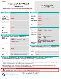 Synovasure Arthritis Testing Requisition Form