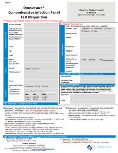 Synovasure Infection Panel Requisition Form