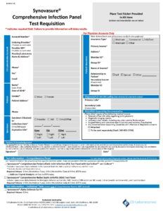 M40036 V8 Synovasure Infection Panel Requisition Form